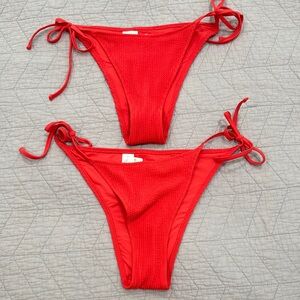 Aerie Red String Bikini Bottoms Cheeky Style
